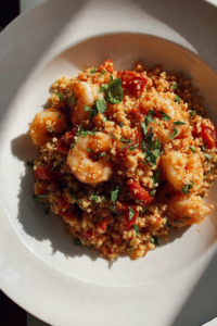 Shrimp & Bulgur Pilaf