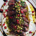 Pomegranate Skirt Steak with Whipped Feta