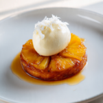 Pineapple tarte Tatin with coconut and lemongrass ice cream