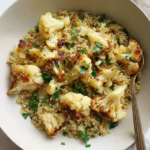 Fennel-roasted cauliflower with quinoa