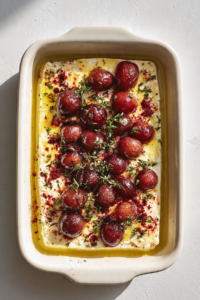 Baked feta with sumac & grapes