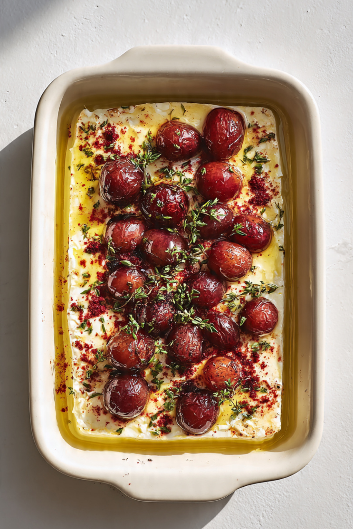 Baked feta with sumac & grapes