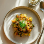 Smoked mackerel & leek hash with horseradish