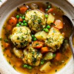 Vegetable stew with herby dumplings