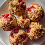 Strawberry crumble buns