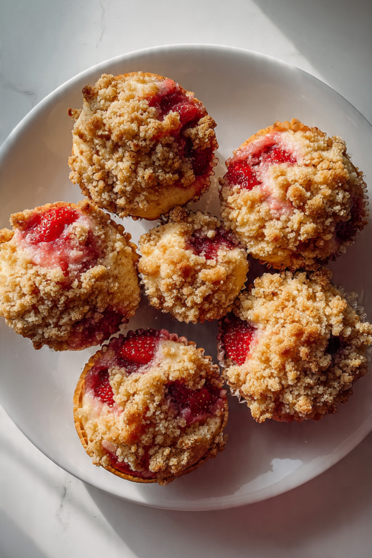 Strawberry crumble buns