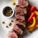 Seared beef, grilled pepper & caper berry