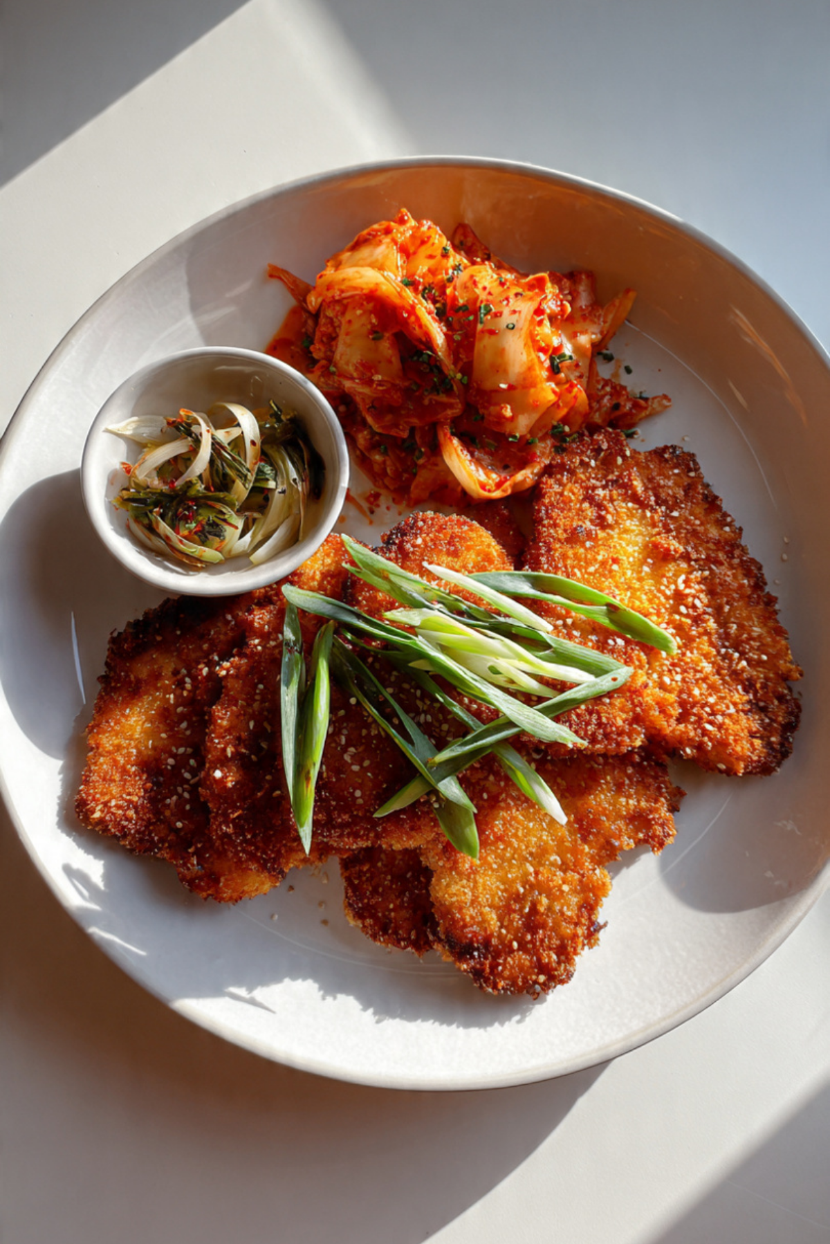 Kimchi chicken schnitzels
