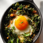 Crispy Kale and Egg Skillet for One