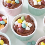 Easter chocolate pots with pick ‘n’ mix toppings